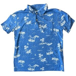 Gap Kids Blue Tropical Island Polo Shirt | XL